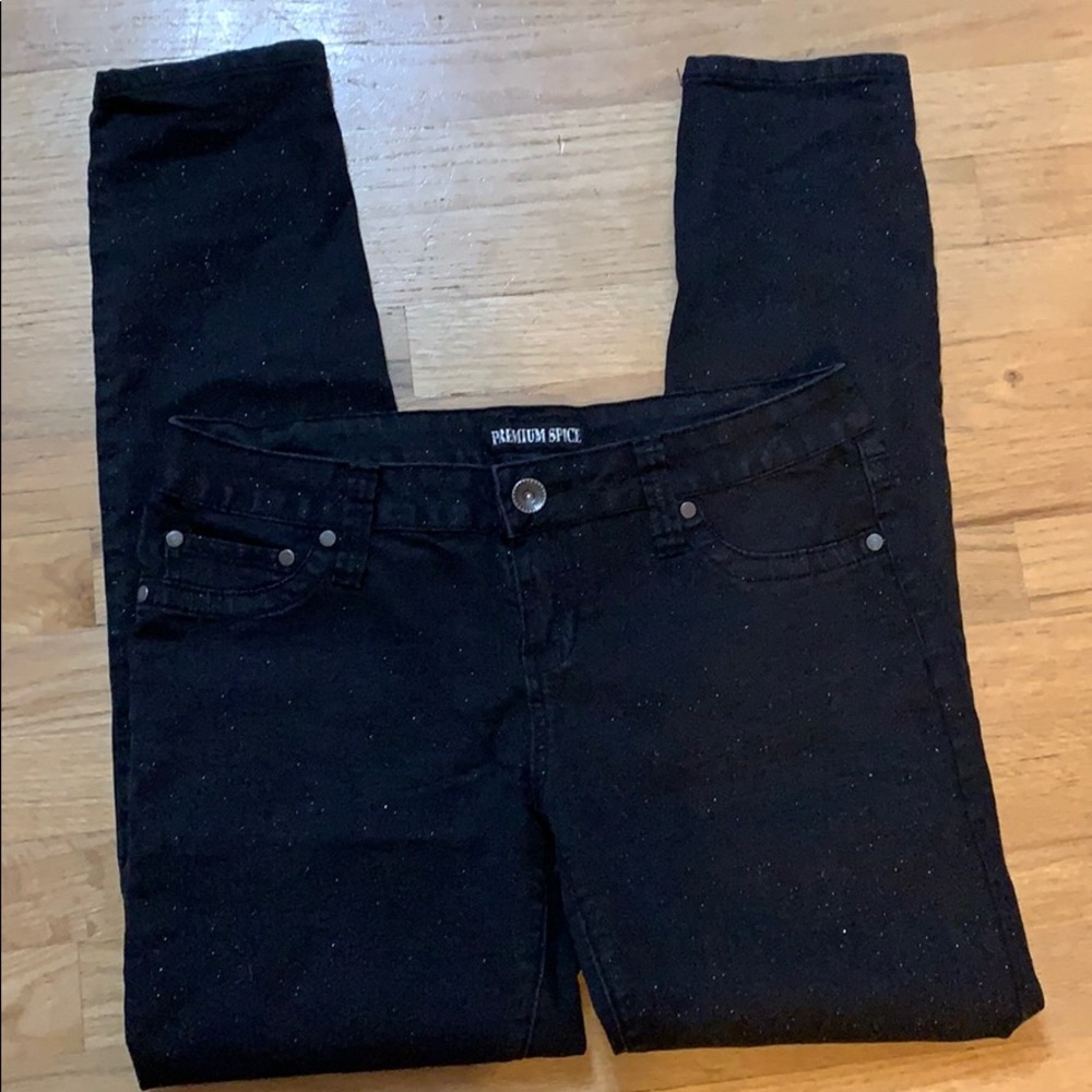 Black skinny stretch jeans, size 11